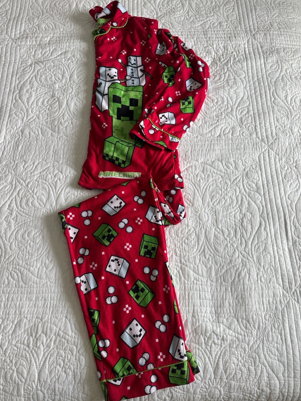 Minecraft Fleece Christmas Pajamas